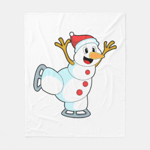 Snowman at Ice Skaten with Ice Skate.PNG Fleecedecke