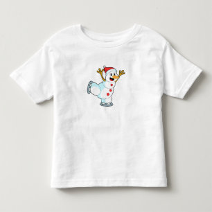 Snowman at Ice Skaten with Ice Skate.PNG Kleinkind T-shirt