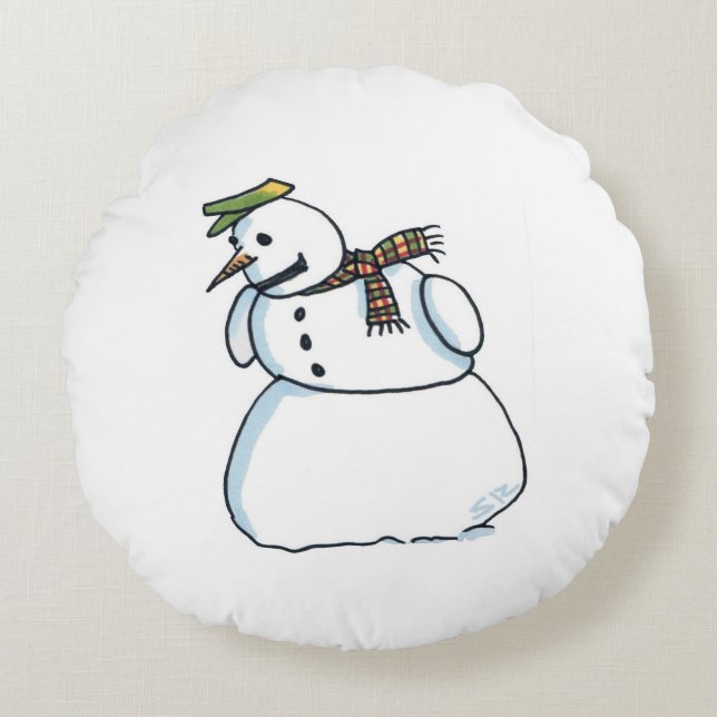 Snowman autour du coussin poly (Devant)