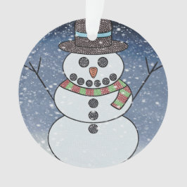Snowman avec BG - Ornement acrylique