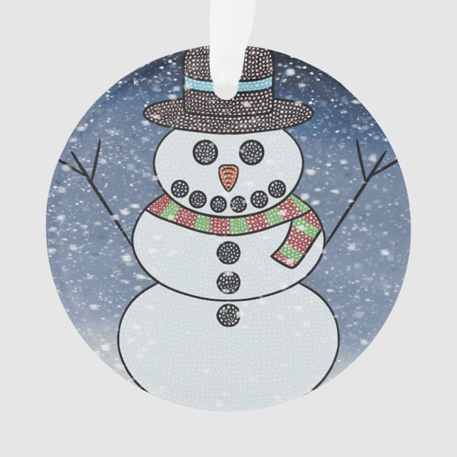 Snowman avec BG - Ornement acrylique (devant)