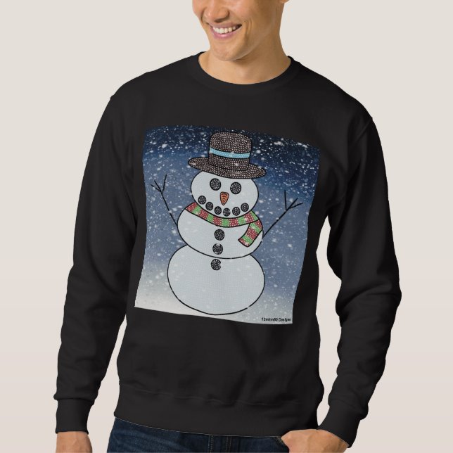 Snowman avec BG (vif) - Sweatshirt masculin (Devant)