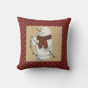 Snowman Avec Coussin Lumière