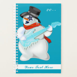 Snowman avec guitare amusant planificateur Personn