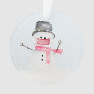 Snowman avec masque 2020 Ornement acrylique de Noë