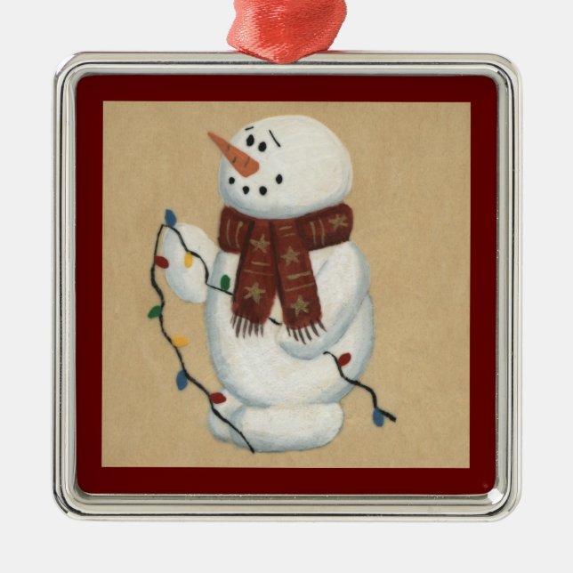 Snowman Avec Ornement Lumière (Devant)