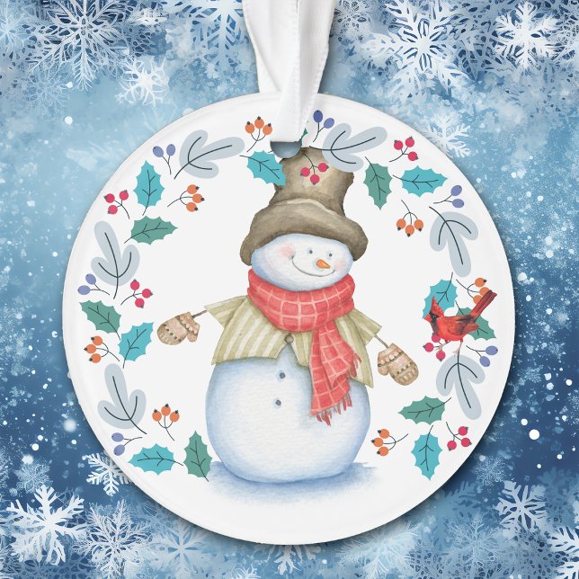 Snowman avec Red Bird Wreath Kids (Créateur téléchargé)