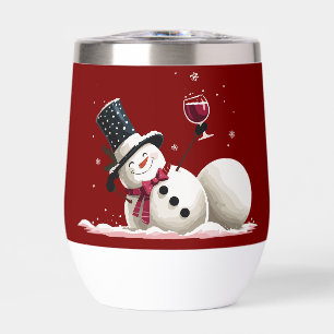 Snowman Avec Vin Noël Cadeau Noël Noël Noël