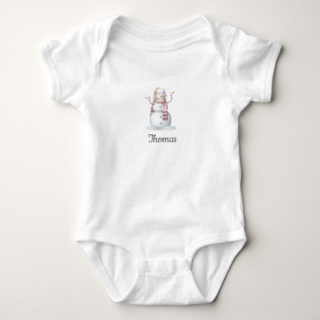 Snowman Baby Bodysuit Baby Strampler (Vorderseite)