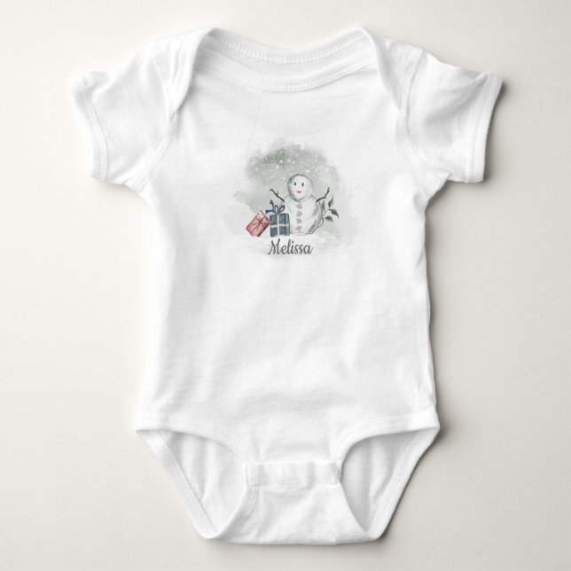 Snowman Baby Bodysuit Strampler (Vorderseite)
