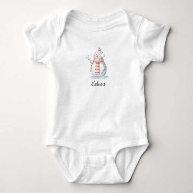 Snowman Baby Bodysuit Strampler (Vorderseite)