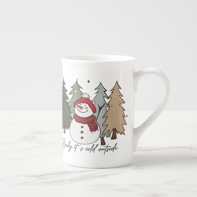 Snowman Baby Es ist kalt draußen Prozellantasse (Rechts)