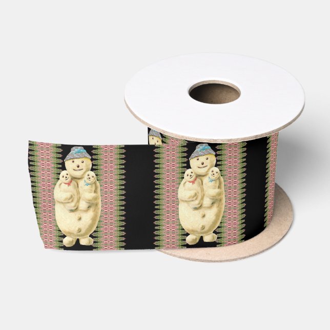 Snowman-Baby-viktorianisches Weihnachten Satinband (Spule)