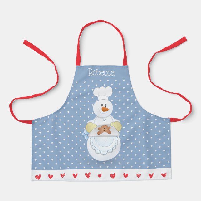 Snowman Baking Cookie Schürze (Vorderseite)
