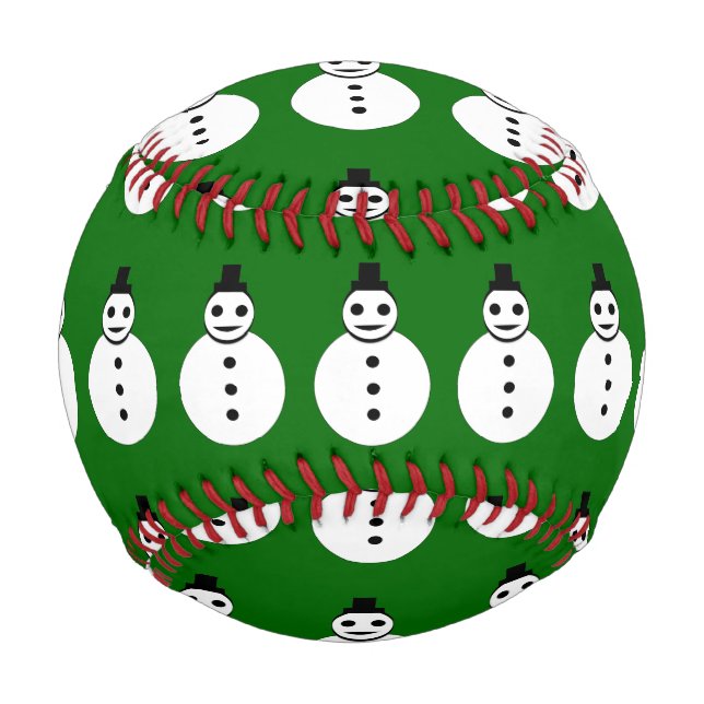 Snowman Baseball lächelt Weihnachten (Vorderseite)