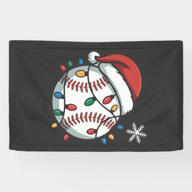 Snowman Baseball Weihnachtsfeier WeihnachtsBasebal Banner (Horizontal)