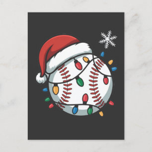 Snowman Baseball Weihnachtsfeier WeihnachtsBasebal Feiertagspostkarte