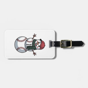 Snowman Baseball Weihnachtsfeier WeihnachtsBasebal Gepäckanhänger
