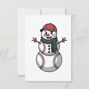 Snowman Baseball Weihnachtsfeier WeihnachtsBasebal RSVP Karte
