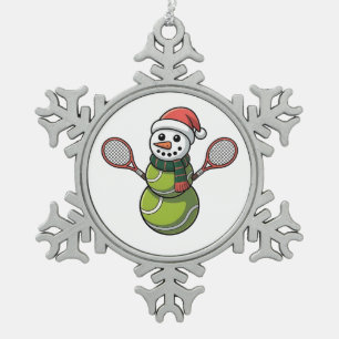 Snowman Baseball Weihnachtsfeier WeihnachtsBasebal Schneeflocken Zinn-Ornament