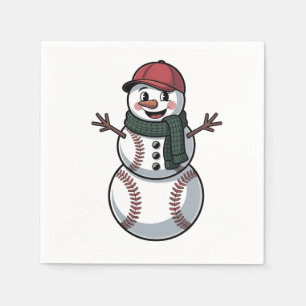 Snowman Baseball Weihnachtsfeier WeihnachtsBasebal Serviette