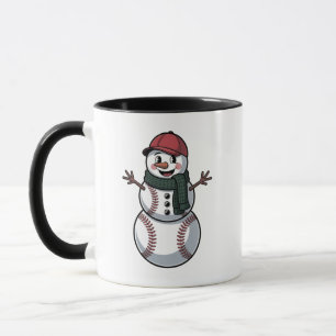 Snowman Baseball Weihnachtsfeier WeihnachtsBasebal Tasse