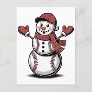 Snowman Baseball Weihnachtssportliebhaber Einladungspostkarte