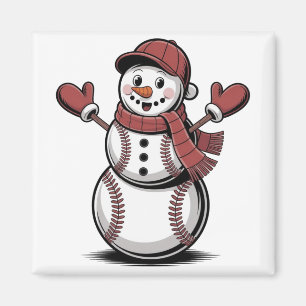 Snowman Baseball Weihnachtssportliebhaber Magnet