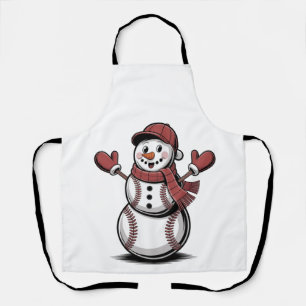 Snowman Baseball Weihnachtssportliebhaber Schürze