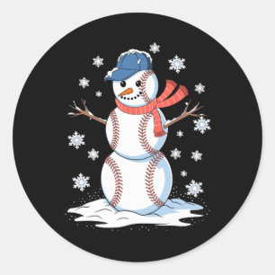 Snowman Baseball Wintersportliebhaber Männer Fraue Runder Aufkleber