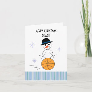 Snowman Basketball Coach Feiertagskarte