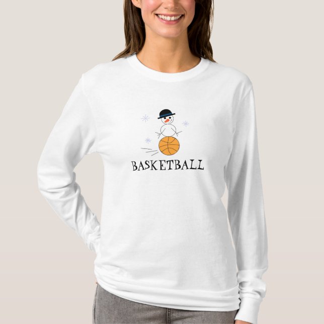 Snowman Basketball-Spieler T-Shirt (Vorderseite)