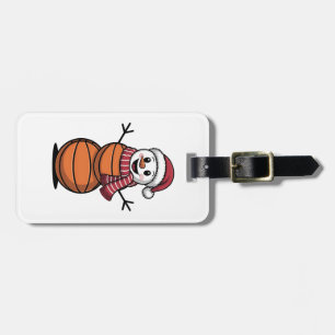 Snowman Basketball Weihnachtsliebhaber Gepäckanhänger