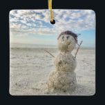 Snowman Beach Florida Vacation Holiday Christmas Keramikornament<br><div class="desc">I found this cute little guy on the beach and couldn't resist capturing him. Wishing you the warmest greetings from Florida and that this snowman,  er,  shellman,  makes you smile!</div>