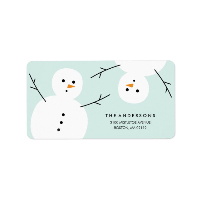 Snowman | Bezeichnung der Ferienadresse Adressaufkleber (Vorne)