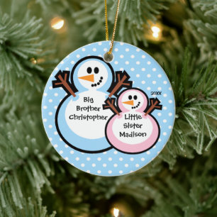 Snowman Big Brother & Lil Sis Weihnachtsschmuck