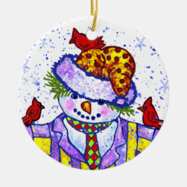 Snowman Birdies Ornament