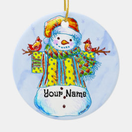 Snowman Birdman-Ornament Keramik Ornament