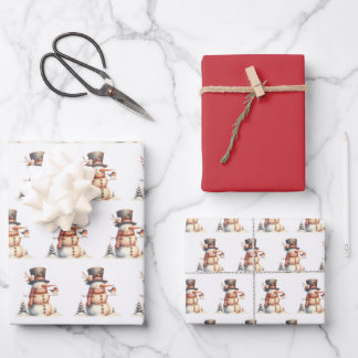 Snowman & Birds Geschenkpapier Set