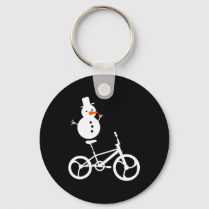 Snowman Bmx Bike Weihnachten Winter Funny Cycling Schlüsselanhänger