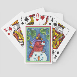 SNOWMAN BODYGUARD, CHRISTMAS KARDINAL REDBIRD SPIELKARTEN