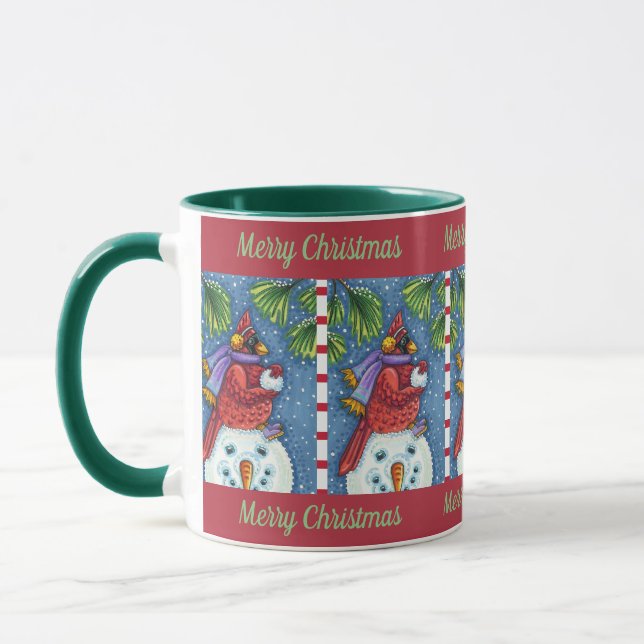 SNOWMAN BODYGUARD, CHRISTMAS KARDINAL REDBIRD TASSE (Links)