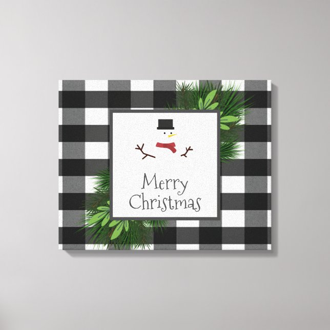 Snowman Buffalo Kariert Canvas Print Leinwanddruck (Vorderseite)