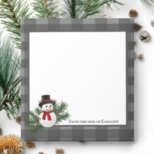 Snowman Buffalo Kariert Personalisierte Notepad Notizblock
