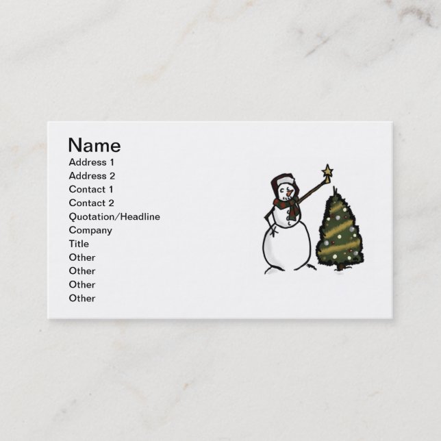 Snowman Business Card Visitenkarte (Vorderseite)