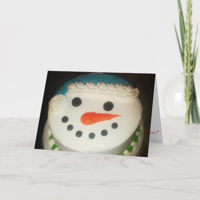 "Snowman Cake" Christmas Card #1 Karte (Vorderseite)