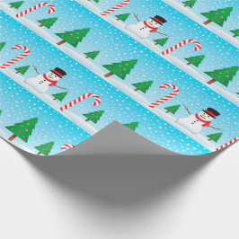 Snowman & Candy Cane Winter Wonderland Geschenkpapier