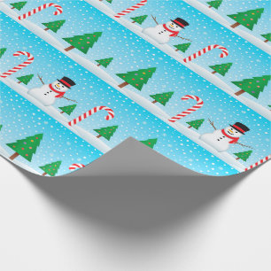 Snowman & Candy Cane Winter Wonderland Geschenkpapier