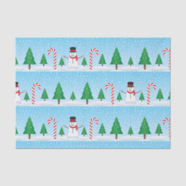 Snowman & Candy Cane Winter Wonderland Seidenpapier