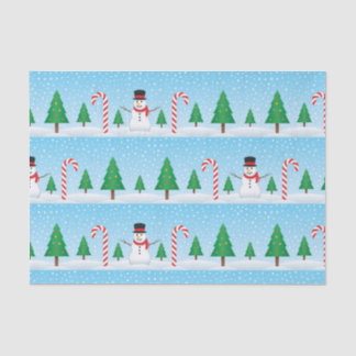 Snowman & Candy Cane Winter Wonderland Seidenpapier
